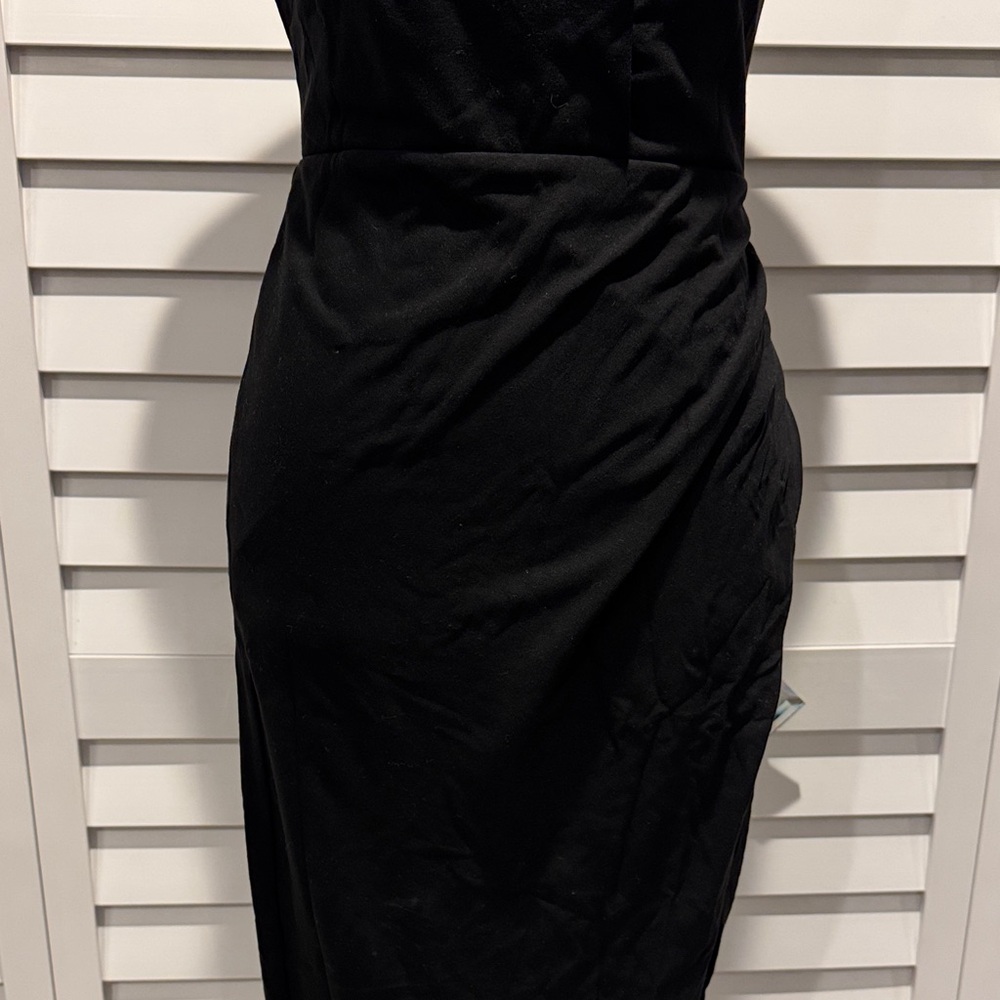 Hello Molly Black Backless Halter Dress with side Slit and adjustable straps. - Picture 4 of 16